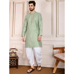 House of Pataudi Woven Design Long Sleeves Kurta-picture-22