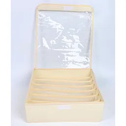 House of Quirk 24 Slot Foldable Underwear Closet, Dresser Drawer Organizer Fabric Basket Clothes Socks Underwear Clothing Divider - Beige-picture-21