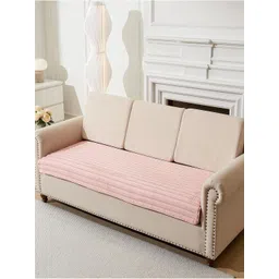 House of Quirk 3D Striped Rabbit Plush Soft Sofa Mat Anti-Slip Four Seater Sofa Cover-picture-10