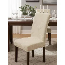 HOUSE OF QUIRK 6 Pcs Beige Universal Fit Chair Covers-picture-45