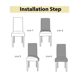 HOUSE OF QUIRK 6-Pcs Textured Washable ChairCover image 2