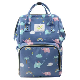 House of Quirk Diaper Bag Maternity Backpack Elephant Print - Blue-picture-38