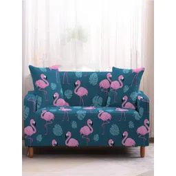 HOUSE OF QUIRK Double Seater Solid Polyster Sofa Cover With Arm-picture-33