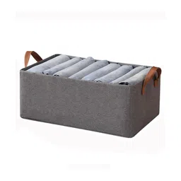 House of Quirk Durable Linen Closet Over The Door Shoe Organizers And Foldable Storage Baskets, Rectangle Storage Boxes For Pants, Shirt, Bra Panty, Socks-Dark Grey-picture-12