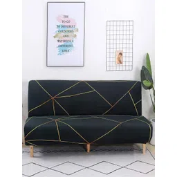 HOUSE OF QUIRK Green & Gold Toned Printed 2 Seater Sofa Cover image 4