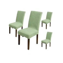 House of Quirk Green Elastic Jacquard Soft Touching Chair Cover Stretch Removable - (Pack of 4)-picture-13