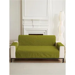 HOUSE OF QUIRK Green Printed Double Seater Quilted Water-Resistant Sofa Mat With Arms-picture-31