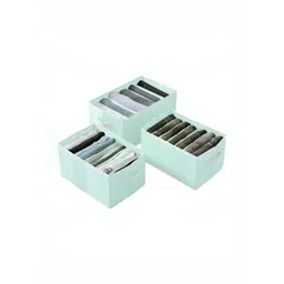 HOUSE OF QUIRK Green Set of 3 Regular Drawer Organiser Organisers-picture-40