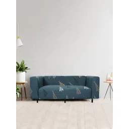 HOUSE OF QUIRK Grey Printed 3-Seater Stretchable Non-Slip Sofa Cover-picture-20
