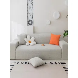 HOUSE OF QUIRK Grey Printed Jaquard Stretchable 2-Seater Sofa Slipcover-picture-32