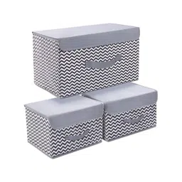 HOUSE OF QUIRK Grey Set of 3 Regular Multi-Utility Organisers-picture-32