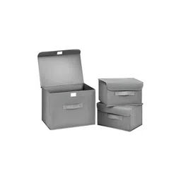 HOUSE OF QUIRK Grey Set of 3 Regular Multi-Utility Organisers-picture-36