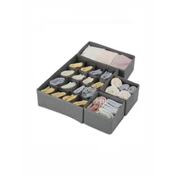 HOUSE OF QUIRK Grey Set of 4 Regular Drawer Organiser Organisers-picture-17