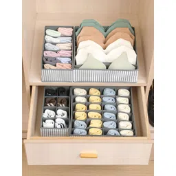 HOUSE OF QUIRK Grey Set of 4 Regular Drawer Organiser Organisers-picture-18