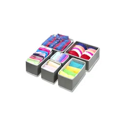 HOUSE OF QUIRK Grey Set of 6 Regular Drawer Organiser Organisers-picture-43