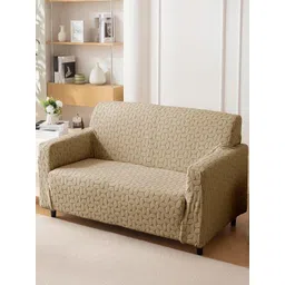 HOUSE OF QUIRK Jacquard 1 Piece Double Seater Sofa Cover With Arms-picture-32