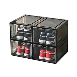 House of Quirk large storage box with magnetic suctin door for shoes Pack of 4 Black-picture-22