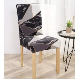 house of quirk Polyester Abstract Pattern 18x17 Elastic Chair Cover (Set of 6)-picture-14