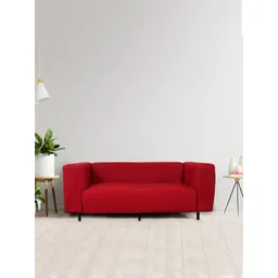 HOUSE OF QUIRK Red Solid 3 Seater Stretchable Sofa Covers-picture-25