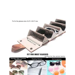 HOUSE OF QUIRK Tan 5 Slots Compact Travel Glasses Case image 4