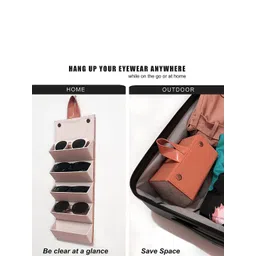 HOUSE OF QUIRK Tan 5 Slots Compact Travel Glasses Case image 5