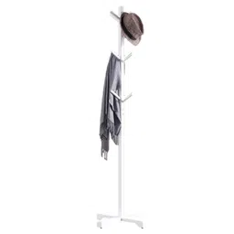 House of Quirk Wooden Coat and Hat Rack 8 Hooks Coat Stand Clothes Rack Solid Feet for Clothes Scarves and Hats - White-picture-24