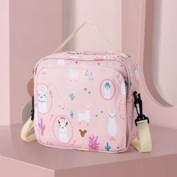 house of quirk Multifunction Maternity Cartoon Baby Travel Diaper Changing Bags (Pink Alpaca) Mini Diaper Bag image 2