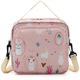 house of quirk Multifunction Maternity Cartoon Baby Travel Diaper Changing Bags (Pink Alpaca) Mini Diaper Bag image 1