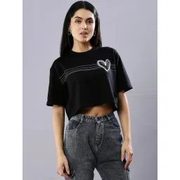 House Of RS Black Printed T-Shirt-picture-2