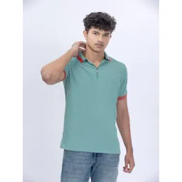 House Of RS Forest Green Regular Fit Plain Polo T-Shirt-picture-41