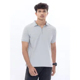 House Of RS Grey Regular Fit Plain Polo T-Shirt-picture-44