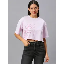 House Of RS Purple Floral Print T-Shirt-picture-8