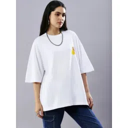 House Of RS White Printed Oversized T-Shirt-picture-33