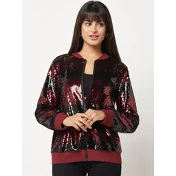 HOUSE OF S Colourblocked Sequinned Bomber Jacket-picture-20