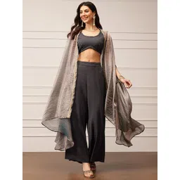 HOUSE OF S Crop Top With Palazzo & Cape Co-Ords-picture-24