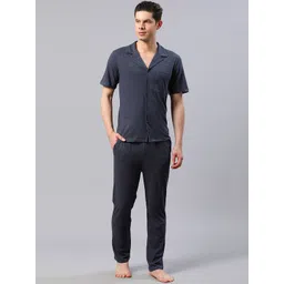 HOUSE OF S Men Lapel Collar Night Suit-picture-20