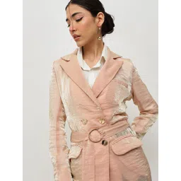 HOUSE OF S Metallic Belted Double-Breasted Overcoat image 3