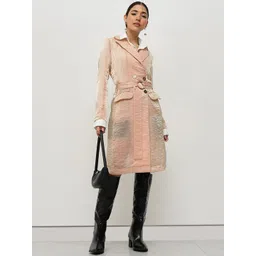 HOUSE OF S Metallic Belted Double-Breasted Overcoat image 2