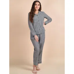 HOUSE OF S Women Checked Night suit-picture-39