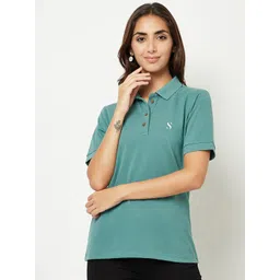 HOUSE OF S Women Polo Collar Cotton T-shirt-picture-28
