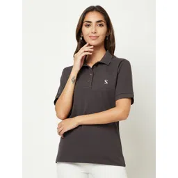 HOUSE OF S Women Polo Collar Cotton T-shirt-picture-29