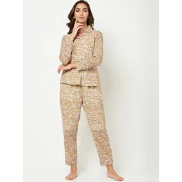 HOUSE OF S Women Printed Pure Cotton Night suit-picture-30