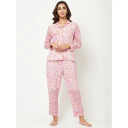 HOUSE OF S Women Printed Pure Cotton Night suit-picture-32