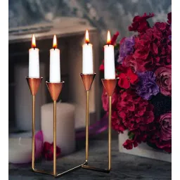 Gold Aluminium Table Candle Holder by House of Sajja-picture-16