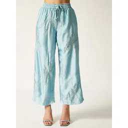 House of Sal Embroidered Satin Shirt With Trouser Co-Ords image 5