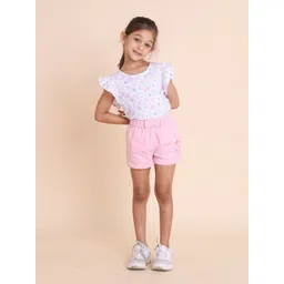 House of Spades Floral Print Flutter Sleeve Cotton Top-picture-24