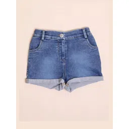 House of Spades Girls Regular Fit Mid-Rise Washed Denim Denim Shorts-picture-29