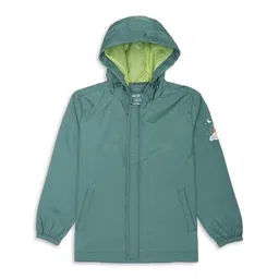 house of vedas Girls Hooded Jacket with Zip-Front image 2