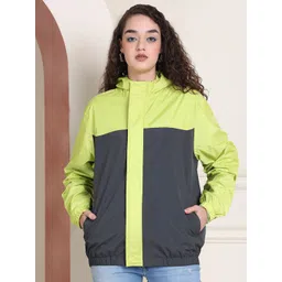 HOUSE OF VEDAS Color Blocked Waterproof Hooded Rain Jacket-picture-32
