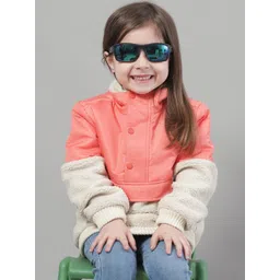 HOUSE OF VEDAS Girls Colourblocked Lightweight Open Front Jacket-picture-30